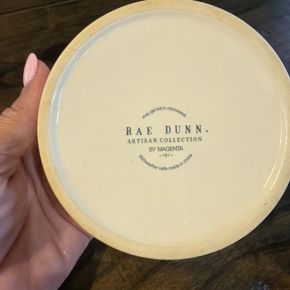 Rae Dunn GULP White Ceramic Pet Bowl Dog Cat Food Water Dish